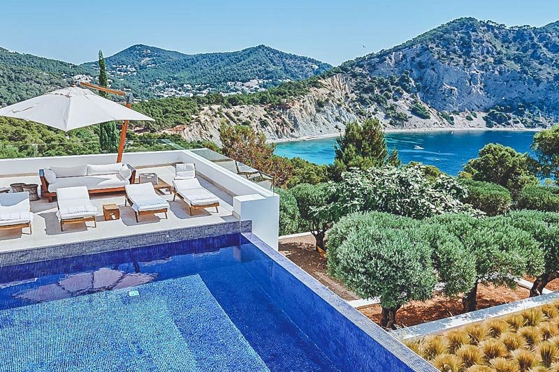 Ibiza villa rentals villa judith pool view
